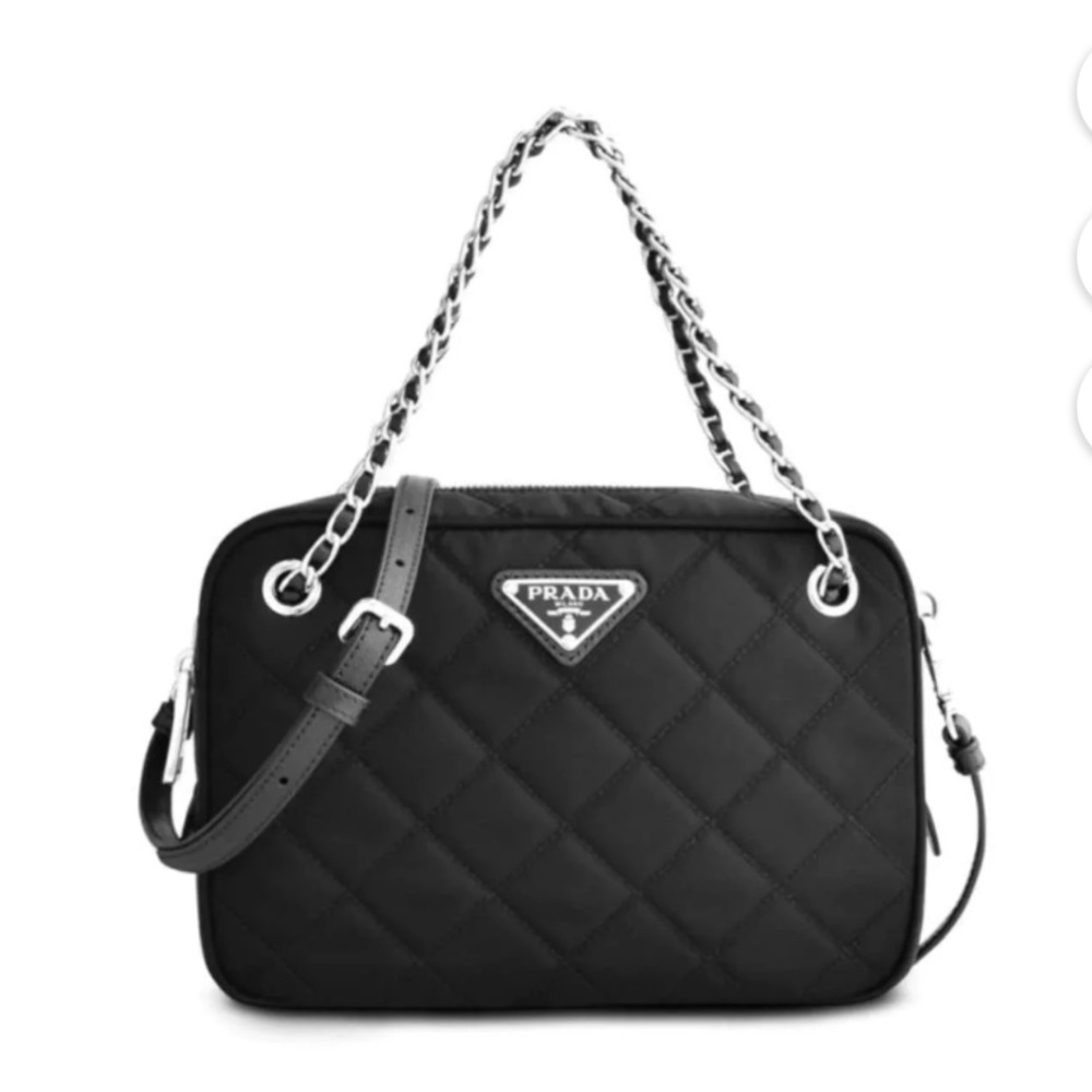 Prada tessuto impuntu quilted bandoliera cross body bag